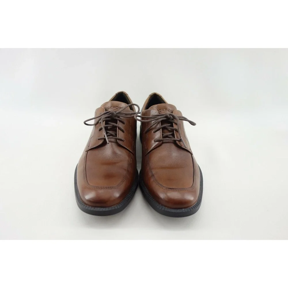 ROCKPORT DRESSPORT MEN'S 8 W US BROWN‎ DP MODERN APRON TOE VIBRAM SOLE V80651